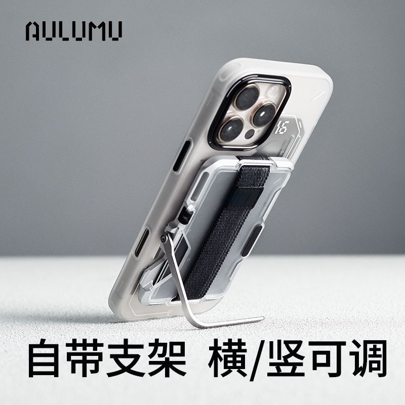 AULUMU AULUMU แบบพกพามัลติฟังก์ชั่นกึ่งโปร่งใสแม่เหล็กโลหะผู้ถือบัตร Universal Apple ที่วางโทรศัพท์ 