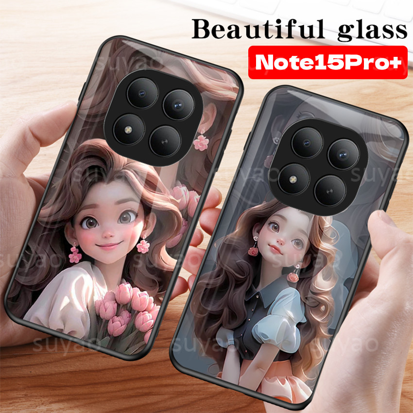 สําหรับ Redmi หมายเหตุ 15 Pro Plus ProPlus 2025 น่ารักการ์ตูนสาวเจ้าหญิงเคสโทรศัพท์บาง TPU ปลอก Note15 Note15Pro + แฟชั่นกันกระแทกกระจกนิรภัย Shell Soft Hard ฝาหลัง – โปรปัง
