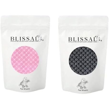 Exfoliating Antibacterial Shower Towel (Pink + Black)