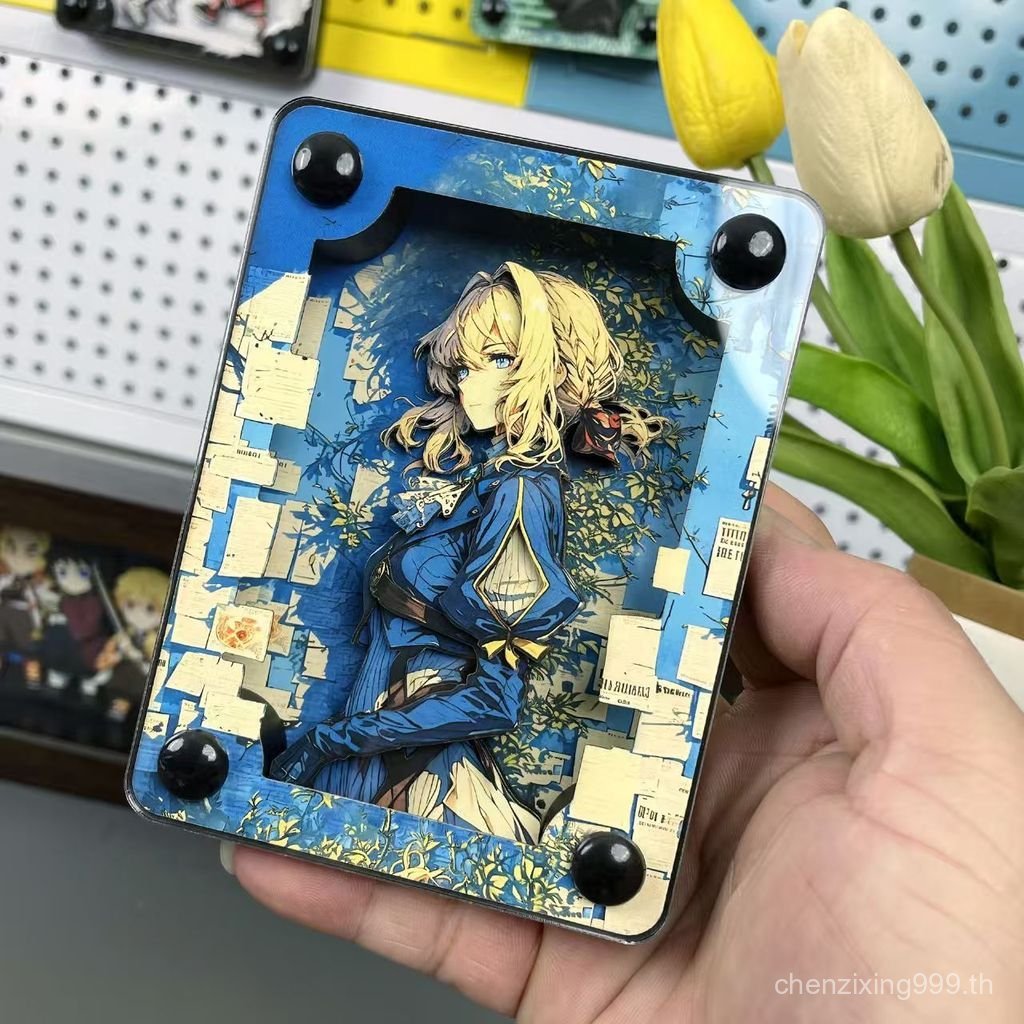 Violet Evergarden Violet Evergarden การ์ดสามมิติอิฐสี่เหลี่ยมตกแต่งโต๊ะอิฐ