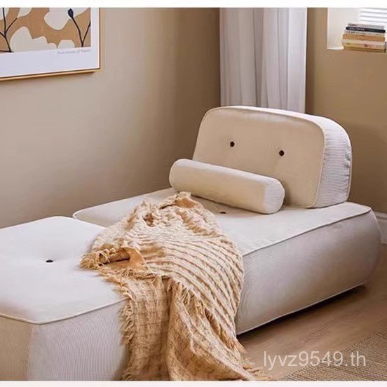 ห้องนั่งเล่นเดี่ยวโซฟา Armrestless Corduroy B & B Tatami ขนาดเล็ก Apartment ครีมโมดูลเต้าหู้บล็อกสไต