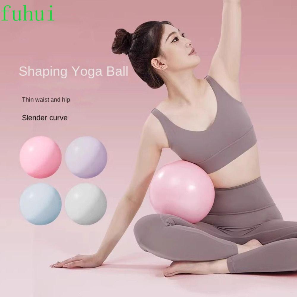 FUHUI ลูกบอลโยคะ, PVC Anti Burst Pilates Ball, Balance Ball มินิออกกําลังกายหนา 25 ซม.ฟิตเนส Pilates