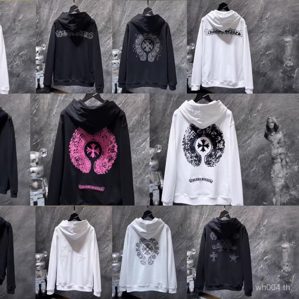 2026 Chrome hearts แจ็กเก็ตฮู้ดแขนยาว Street Wear แบบหลวมๆ สำหรับผู้ชายและผู้หญิง .Zip พร้อมฮู้ด รหั