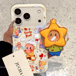 การ์ตูนการ์ตูน Star Magnetic Case Samsung S26 S21 S22 S23 S24 S25 FE Ultra เคสโทรศัพท์ Samsung 23ultra เคสป้องกัน S24 + เคสโทรศัพท์สีขาว