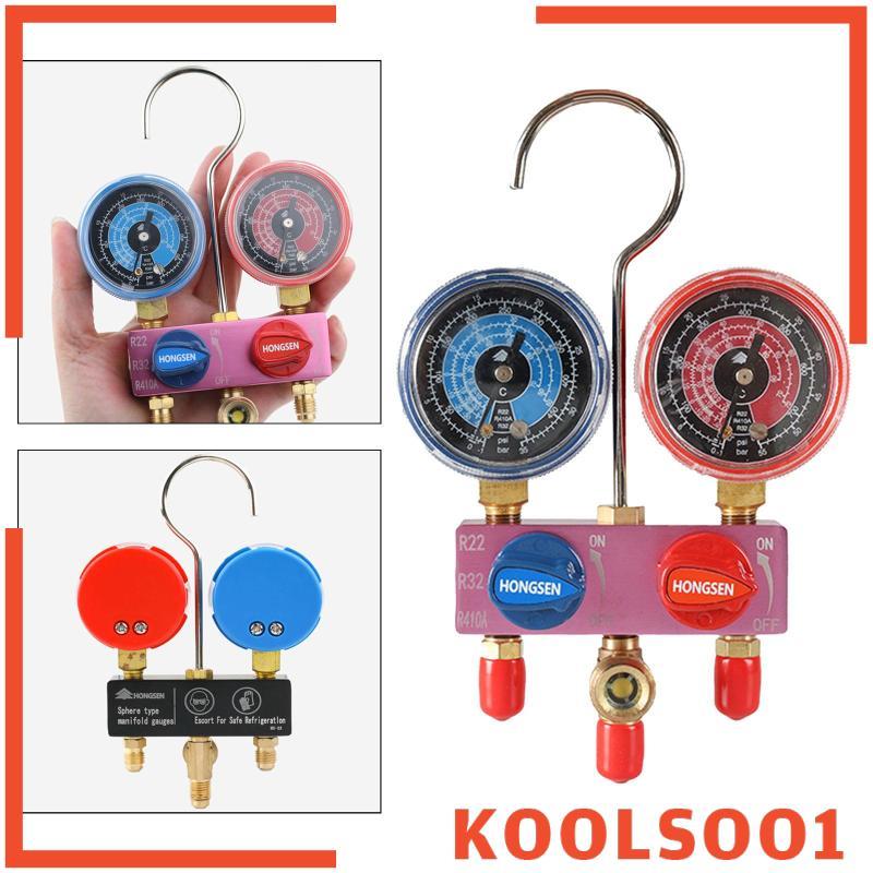 [Koolsoo1] Mini Manifolds Gauge ลูกบิดโลหะ HVAC Gauges AC Gauge Manifolds Diagnostic HVAC เครื่องมือ