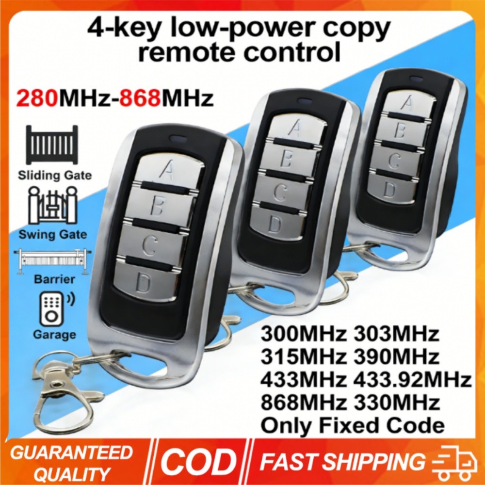 3PCS โรงรถประตูรีโมทคอนโทรล Duplicator 4 in 1 Multi ความถี่ 280 ถึง 868 MHz Self-coopy พวงกุญแจ Barrier คงที่ Rolling รหัส Clone