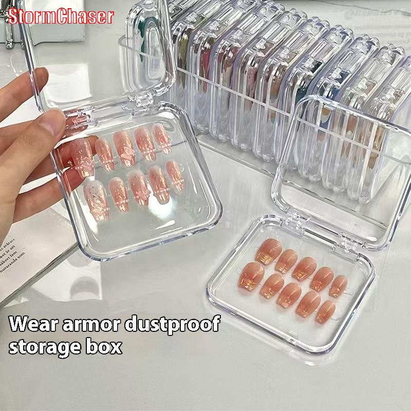 [Storm-t] 10/20PCS Press-On Nail Storage กล่องอะคริลิคใสเล็บกล่องเครื่องประดับจัดเก็บเครื่องมืออุปกรณ์เสริม