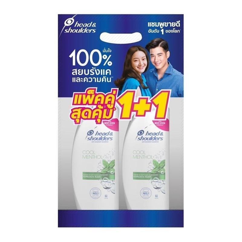 เฮด แอนด์ โชว์เดอร์ แชมพู สูตรเมนทอล ขวดปั๊ม ขนาด 370 มล. (แพ็คคู่ 1+1) HEAD & SHOULDERS SHAMPOO COOL MENTHOL PUMP 370ML - รูปที่ 2