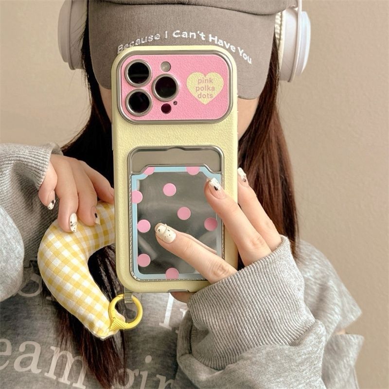 [ลายจุดหวาน/กระจก/ที่ใส่การ์ด/เคสนิ่มซิลิโคน/กันกระแทก] เหมาะสําหรับ iPhone 13 14 15 16 17 pro max เคสป้องกัน