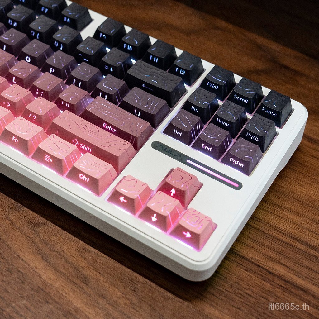 ยอดนิยม High-Line Blackberry Powder ด้านข้างแกะสลักโปร่งใส Keycap pbt วัสดุเหมาะสําหรับ Tarantula f8