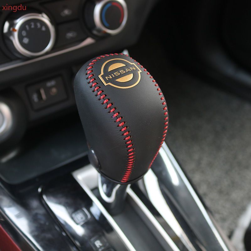 12-19 ใหม่ Xuan Yi Qi Da Blue Bird Teana คันเกียร์ 21 Qi Da หนังแท้ฝาครอบคันเกียร์อุปกรณ์ตกแต่งการปร