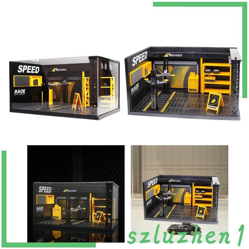 [Szluzhen1] 1/24 Diorama Car Garage Diorama Model, DIY Repair Shop Model, DIY Assembly DIY Toy, Disp
