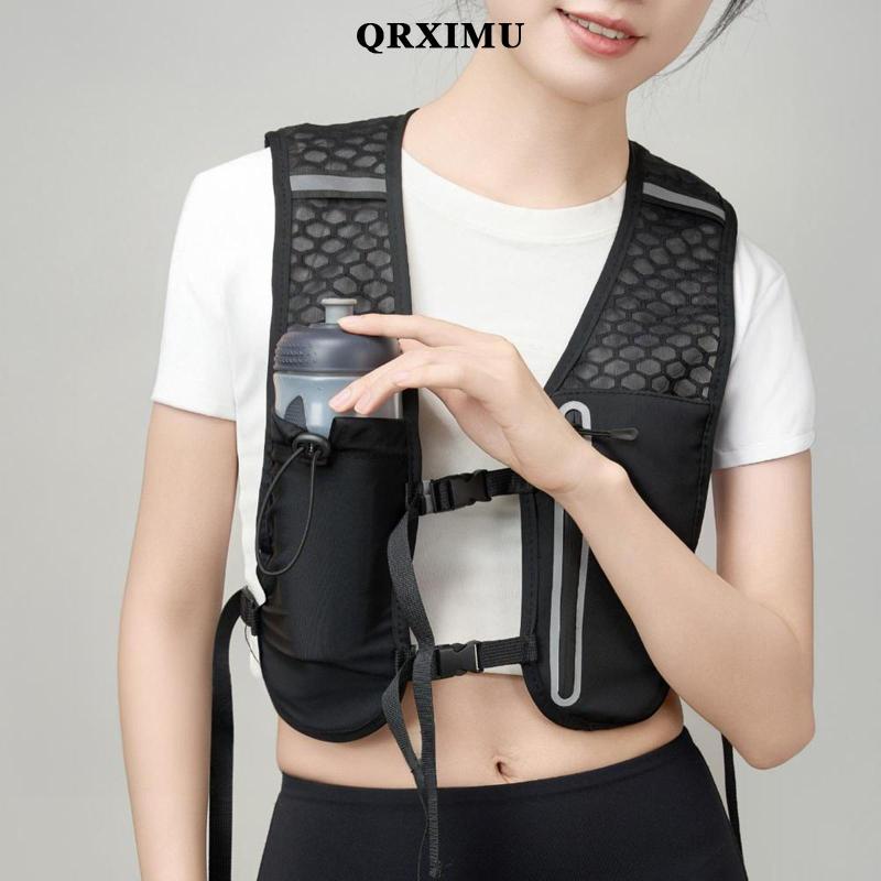 แจ็คเก็ตวิ่งระบายอากาศ มีกระเป๋าเป้สะพายหลัง และกระเป๋าหน้าสำหรับการใช้งานกลางแจ้งและการเดินป่า - รูปที่ 7