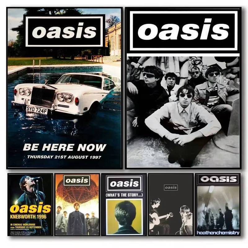 Band O-Oasis ร้อนโปสเตอร์ผ้าใบภาพวาดโปสเตอร์ที่ทันสมัยและพิมพ์ภาพผนังศิลปะสําหรับตกแต่งห้อง Cuadros