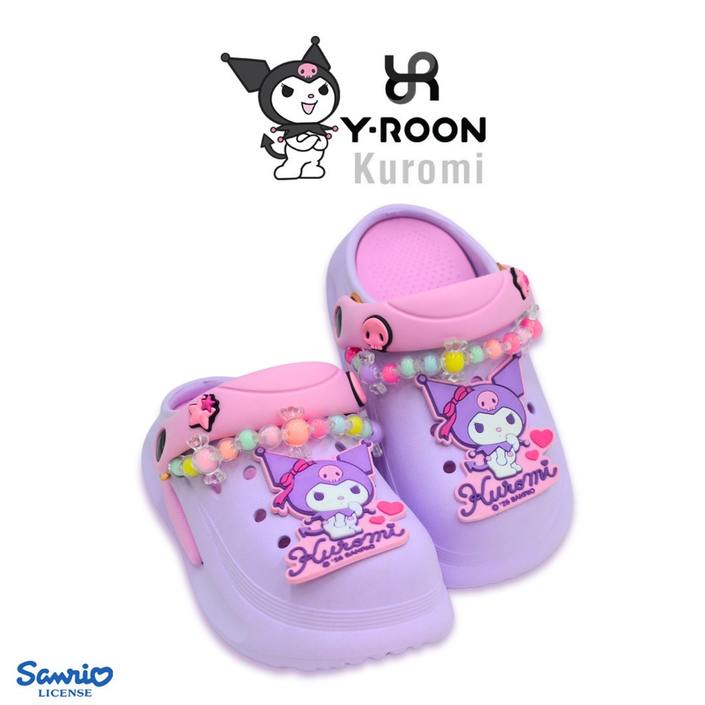 🛵ส่งทันที 2 ชม.🏪💫Y-roon รวมแบบรองเท้าเด็ก ห้วโตเด็ก  แถมตัวติดคุโรมิ  ลายคุโรมิ Kuromi รุ่น 33-1097 ลิขสิทธิ์แท้100%😈 - รูปที่ 4