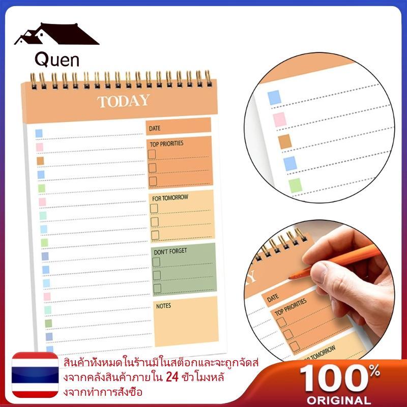 Queen Twin Wire Binding Daily Planner Notebook 104 หน้า 5x8 66 นิ้วแบบพกพา Journal
