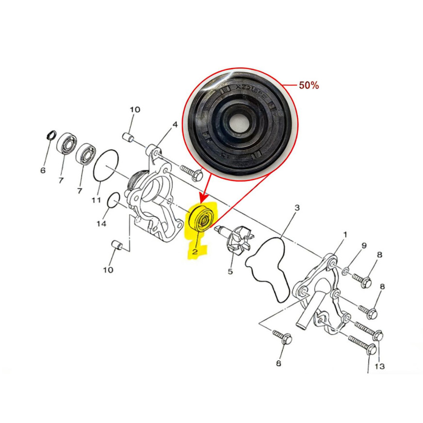 B6H-E2223-00 * OEM * NVX155 V1/V2 & NMAX155 V2 & NVX 155 V1/V2 & NMAX 155 V2 ปั๊มน้ํา IMPELLER SHAFT