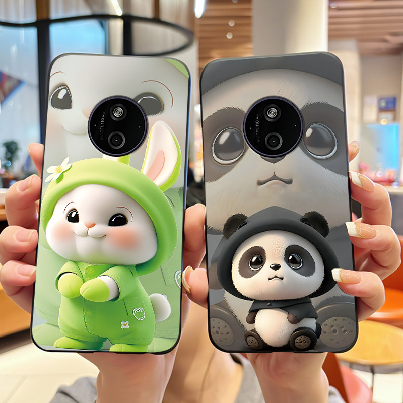 สําหรับ Nokia 110 4G 2024/HMD 110 4G/Nokia 125 4G 2024 ความงามกันกระแทกซิลิโคนนุ่มสีดํากรณี Sunset ร