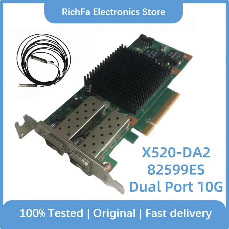 สําหรับ Intel X520-DA2 SR2 82599ES E10G42BTDA Dual Optical Port 10G Gigabit ไฟเบอร์ออปติกการ์ดเครือข