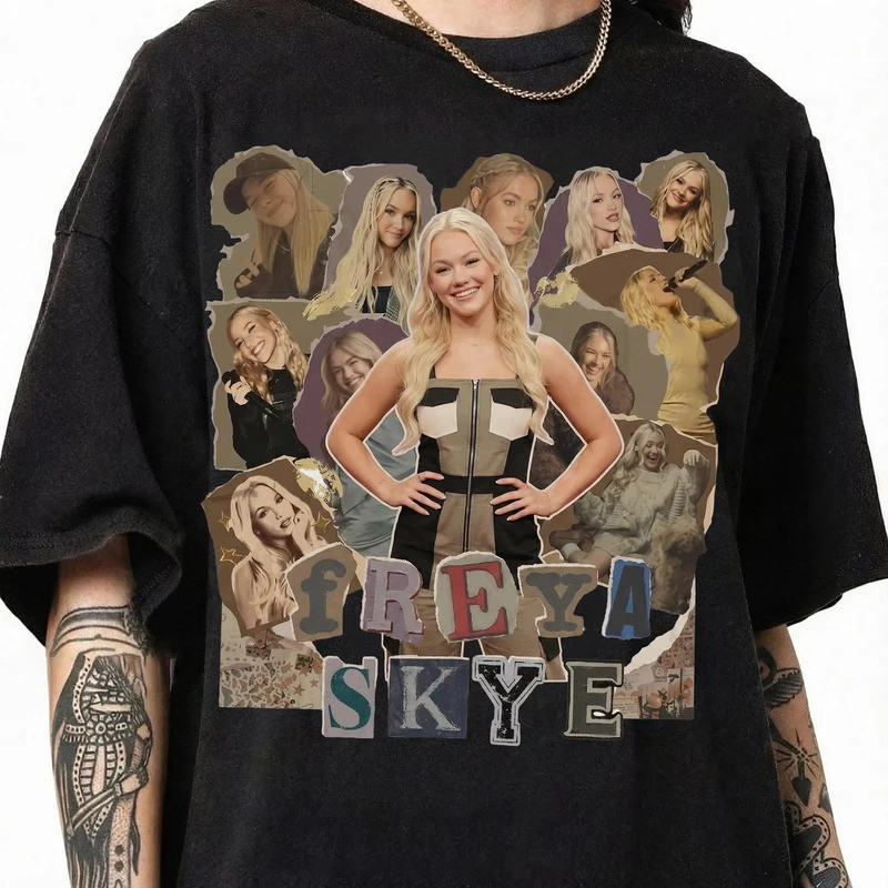 ชุดสีสดใส Disney Zombies 4 Nova, เสื้อยืดรูป Victor และ Nova, Jelajah Muzik Freya Skye Zombies Dawn 