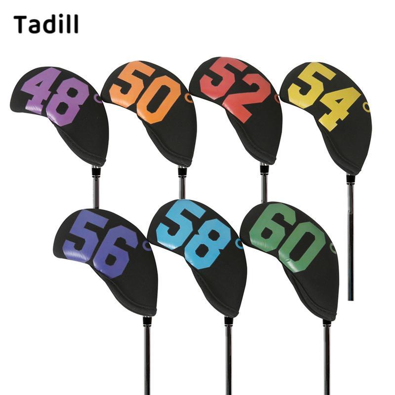 Tadill 7x Golf Iron Headcover Golf Club Head Cover พร้อมหมายเลข Wedge Iron ป้องกัน