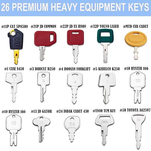 26 อุปกรณ์ ชุดกุญแจ ชุดกุญแจจุดระเบิด 5P8500 JD H800 S450 K250 GENIE4.6