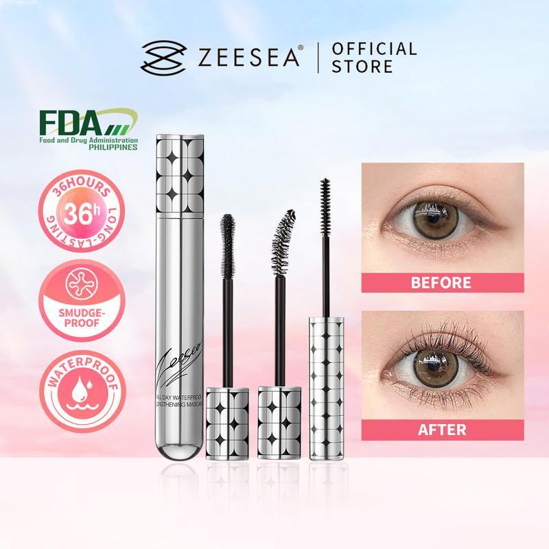 ZEESEA มาสคาร่ามาสคาร่ากันน้ําติดทนนาน 36H Smudge-proof Longening Eyelash Fiber Filling Curling Eye 