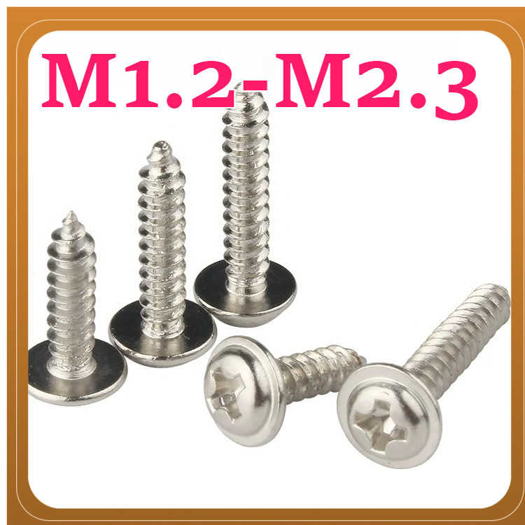 หัวกลมไขว้ชุบนิกเกิล PWA พร้อมแผ่นแตะตัวเอง หัวกระทะ cross พร้อมสกรู mson M1.2/M1.4/M1.7/M2/M2.3TL-8