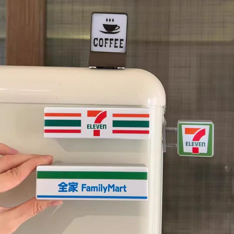 7-11 สติกเกอร์ตู้เย็นร้านสะดวกซื้อ (ไฟกลางคืน) แบบ 3D สติกเกอร์แม่เหล็กติดตู้เย็น สำหรับตกแต่งบ้าน ส