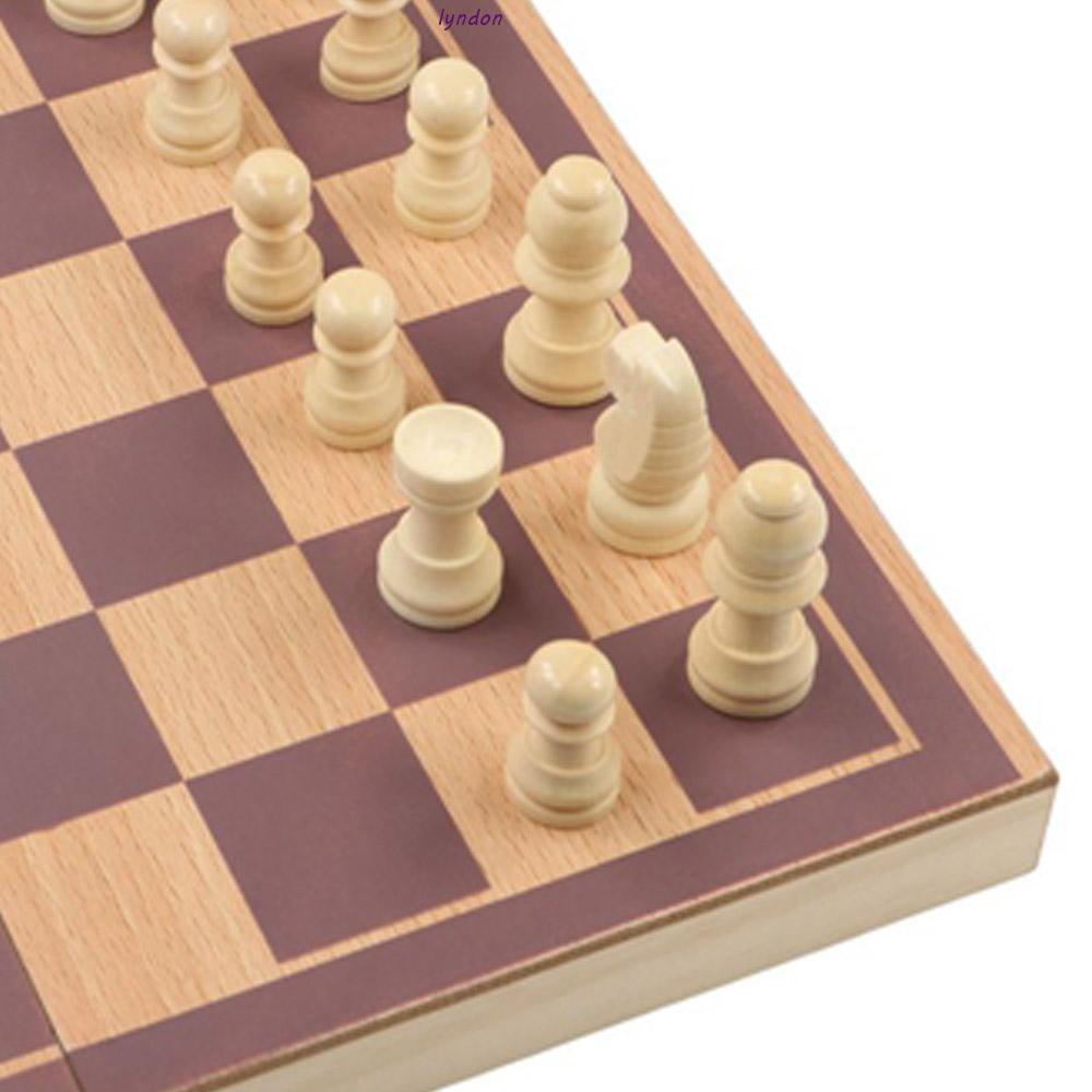 LYNDON Chess Set Kids Beginner 1 Set Chess Board Checkerboard Magnetic Wooden Puzzle Game