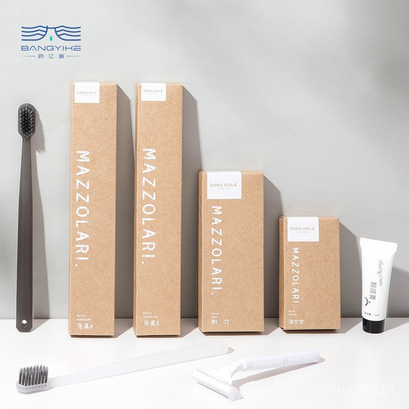 แปรงสีฟันแบบใช้แล้วทิ้งแปรงสีฟันขนนุ่มชุดอุปกรณ์อาบน้ํา Star Hotel B & B Hotel เฉพาะแสงหรูหราสไตล์ W