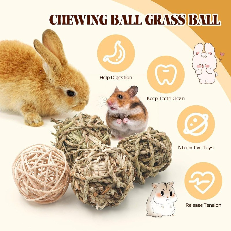 ขายร้อนธรรมชาติสัตว์เล็กกิจกรรมเคี้ยวของเล่นกระต่ายนกนกแก้วเล่นลูกหวายลูกวิลโลว์ธรรมชาติอุปกรณ์สัตว์เลี้ยงขนาดเล็ก
