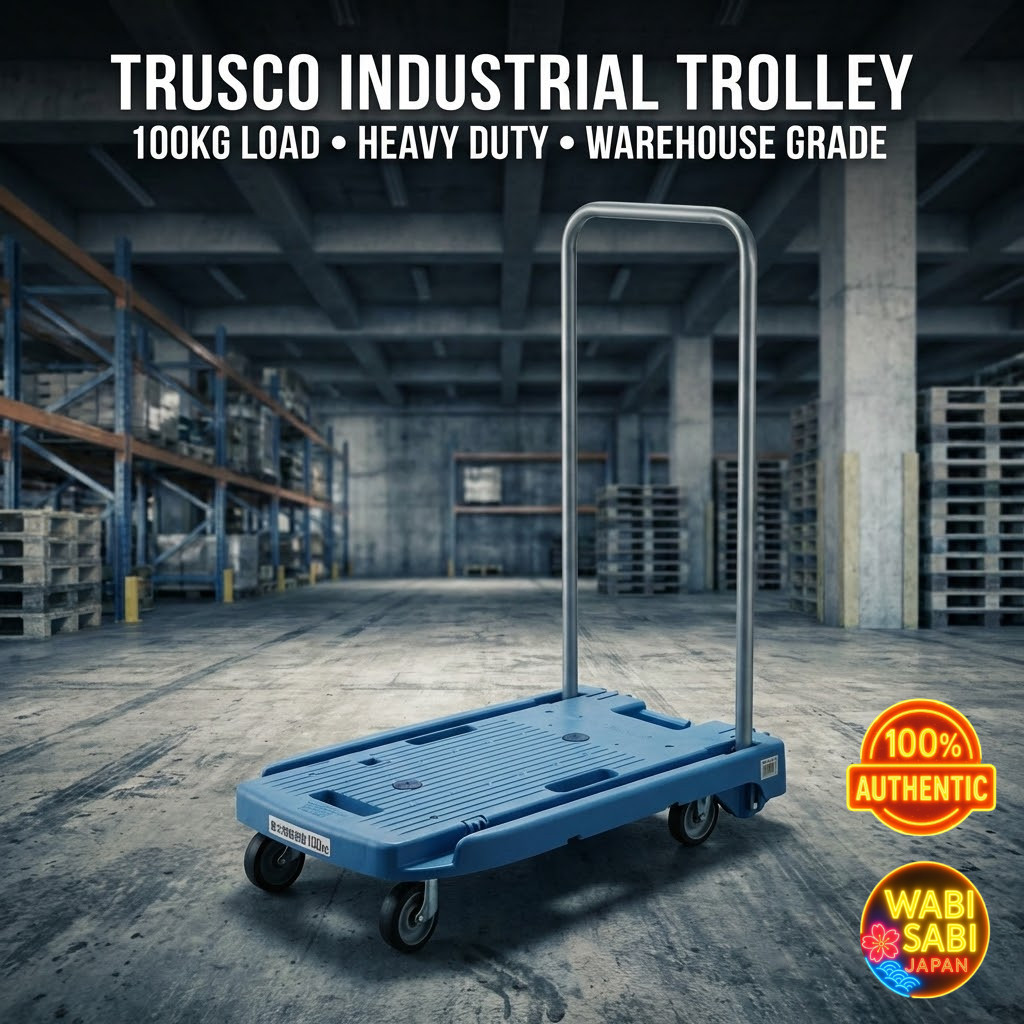 TRUSCO Foldable Resin Trolley Blue MP-6039N2-B – Quiet & Lightweight
