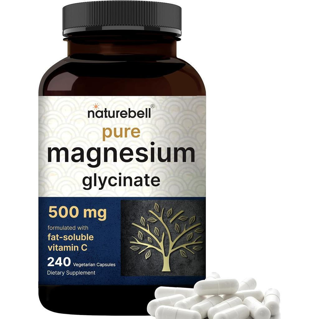 NatureBell Magnesium Glycinate Capsules 00มก | 0 นับ 100% Chelated & Purificationed, rd Party Tested
