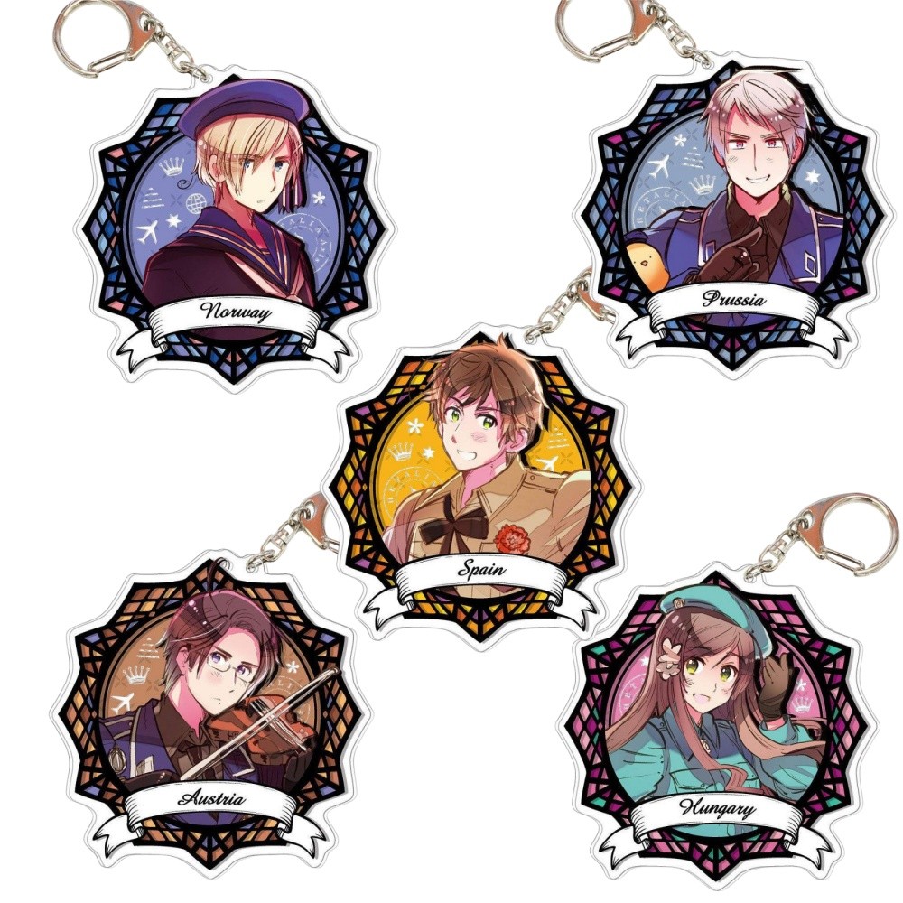 Loen Anime Peripheral Store Hetalia: Axis Powers ฟินแลนด์ Prussia Hungary ออสเตรียอะคริลิคพวงกุญแจจี
