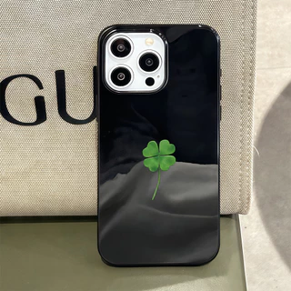 COD-ในไทย💥ลายโคลเวอร์นำโชค เคสไอโฟน13 17 For IPhone 15 11 13 12 16 14 Pro Max XR XS X 8 7 Plus SE เปลือกอ่อน เรียบง่าย