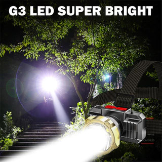 XPE+8SMD ไฟฉายคาดหัว Outdoor ไฟฉายชาร์จไฟ USB Rechargeable Headlight