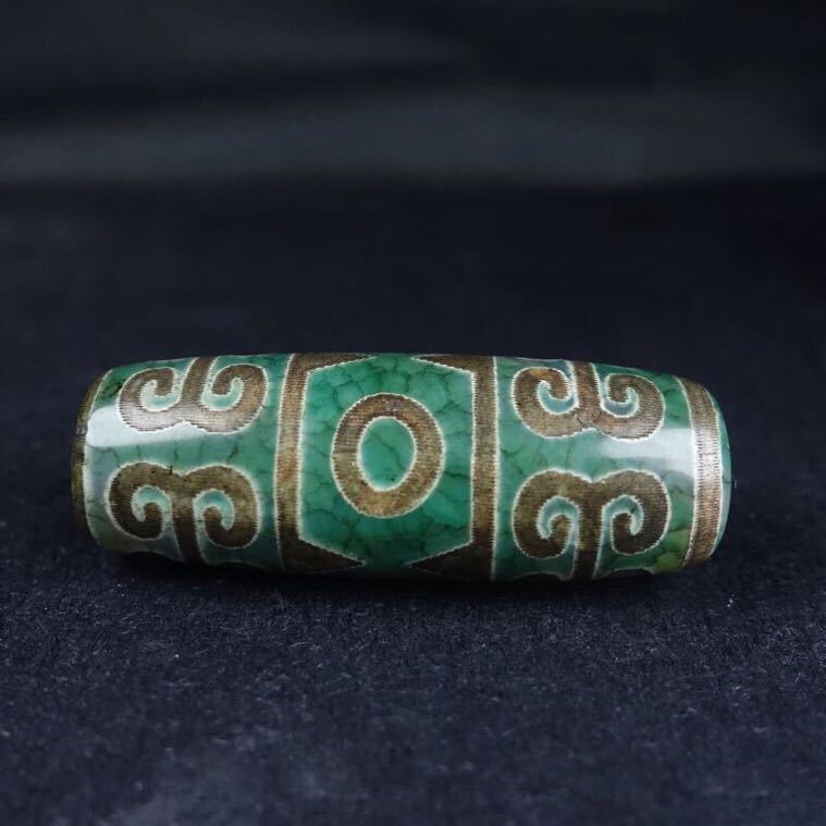 สไตล์ทิเบต 40 มม.อาเกตสามตา Ruyi Dzi สร้อยข้อมือลูกปัดสร้อยคอสร้อยข้อมือลูกปัดจี้ลูกประคําเครื่องประ