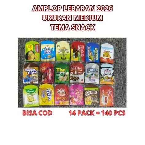 (14 แพ็ค = คอนเทนติส 140 ชิ้น) EID AL-FITR ENVELOPE UK MEDIUM SNACK THEME