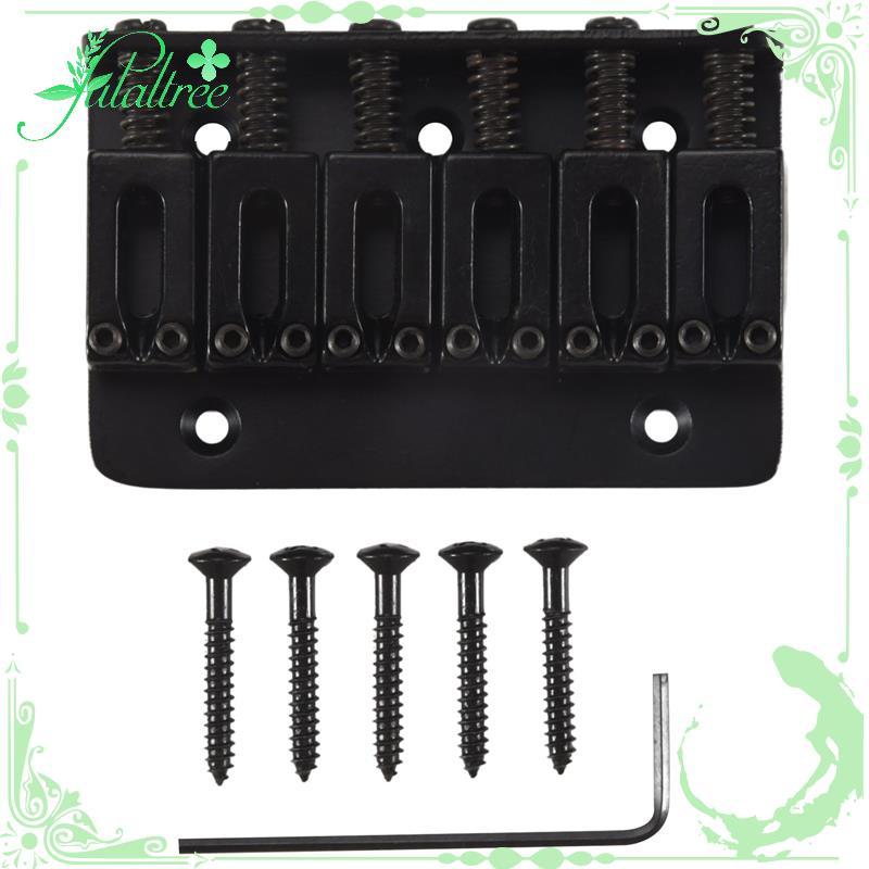 fulaltreeBlack 6 string Fixed Hard Tail Guitar Bridge สําหรับกีตาร์