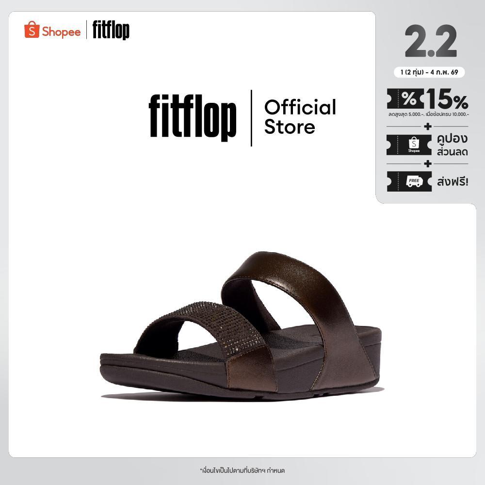 FITFLOP LULU CRYSTAL EMBELLISHED SLIDE รองเท้าแตะผู้หญิง รุ่น EC4-C89 สี BROWN
