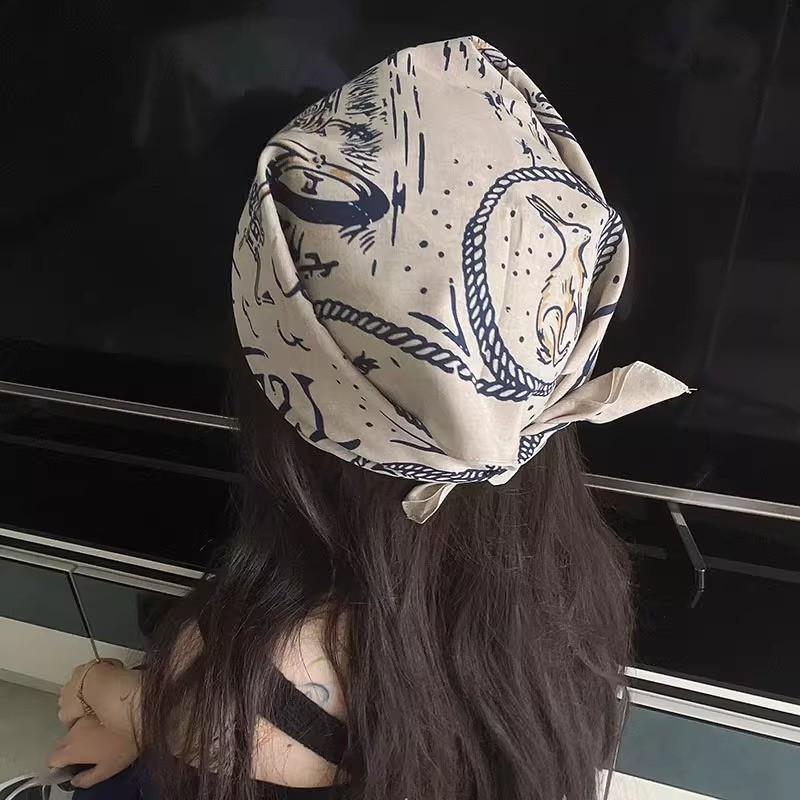 ผ้าเช็ดหน้า กันแดด ผ้าโผกหัว Hippop ฮิปฮอป สไตล์ พร้อมส่ง 55*55CM L101 - รูปที่ 5