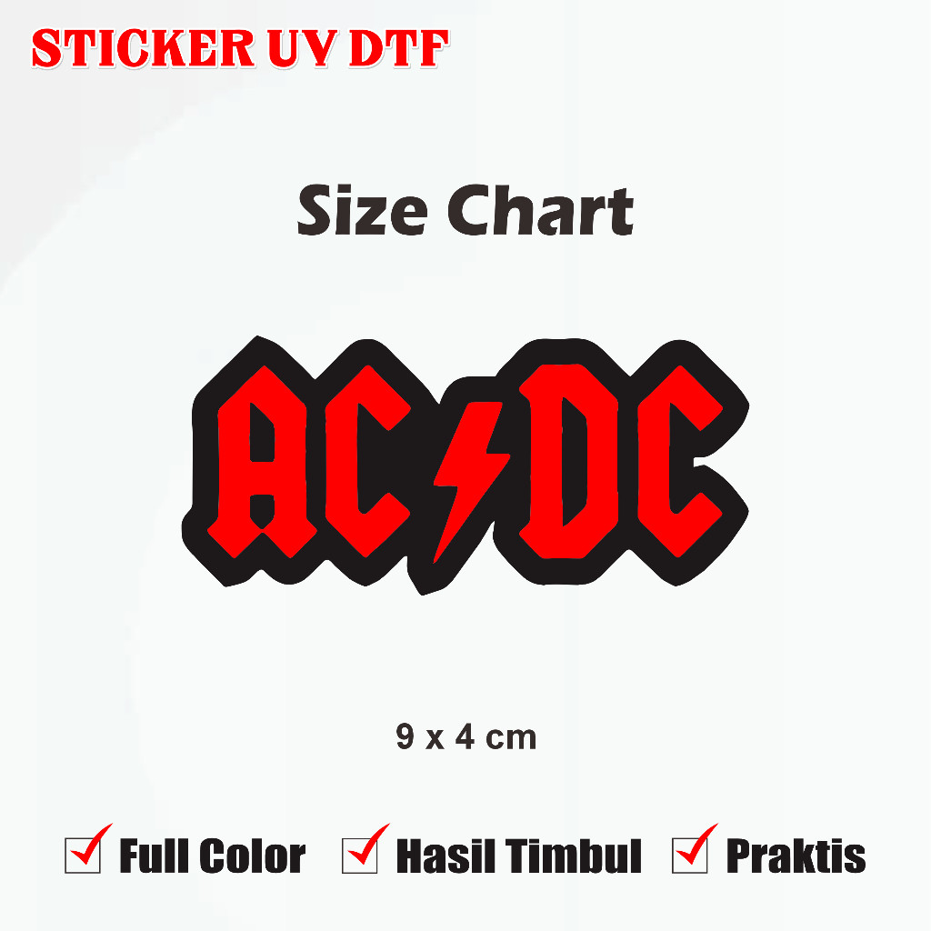 Aesthetic ACDC Rock Metal Band Stickers Tumbler Notebook Guitar Glossy LV/Up UV DTF Multi Stickers