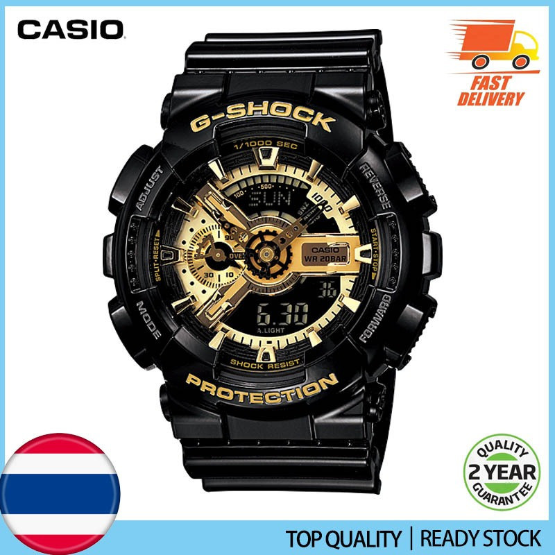 Umi GA110GB-1A สีดําทองนาฬิกาแฟชั่นผู้ชายนาฬิกากันน้ํา GA110 GA100 Series นาฬิกา