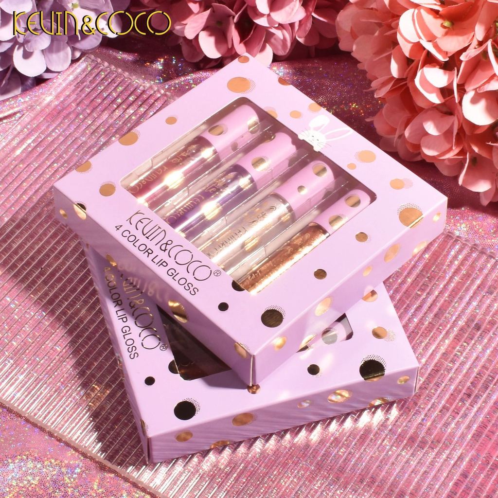 Hot Sale#Exclusive Supply KEVIN&COCO 4Pink Sakura Lip Gloss Set Moisturizing and Nourishing Plump Li