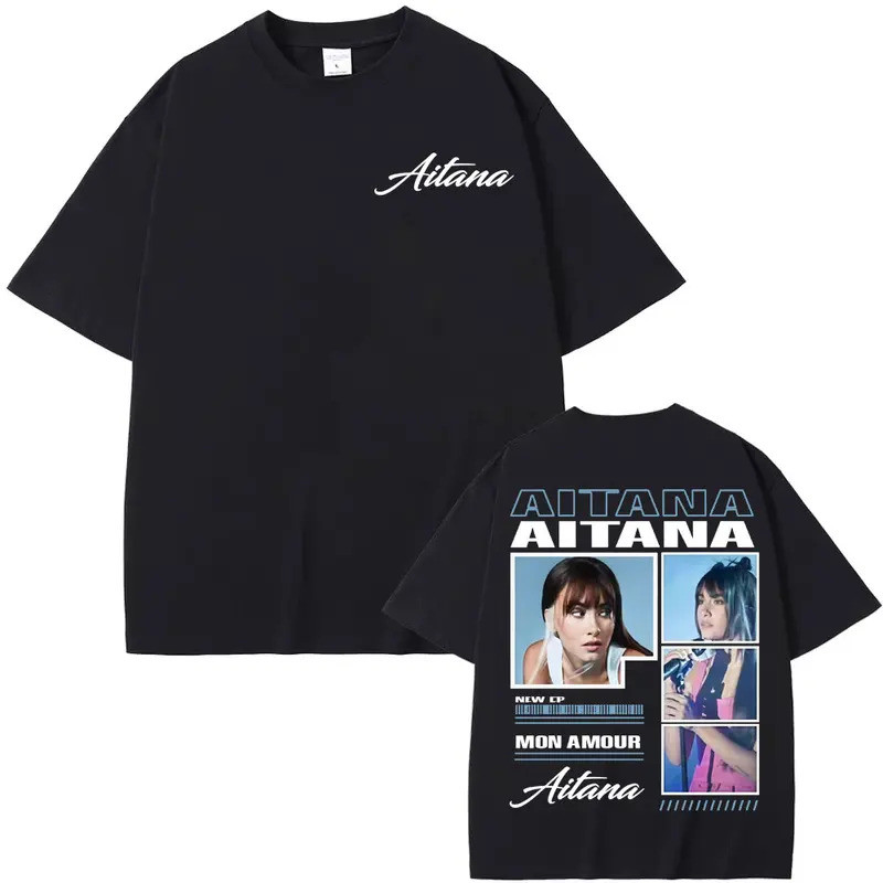 2026 เสื้อยืดทัวร์อัลบั้ม Aitana  สำหรับผู้ชาย ฮิปฮอป เรโทร ผ้าฝ้าย หลวม สบาย สตรีทแวร์ Y2K