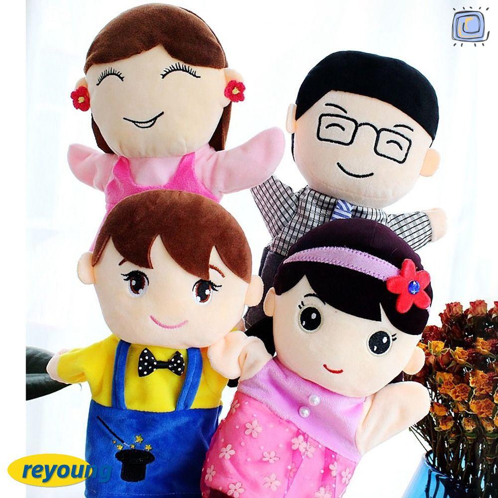REYOUNG Familys Members Doll, Plush Familys Members Storying Puppet, Portable Cartoon 25CM Story Han