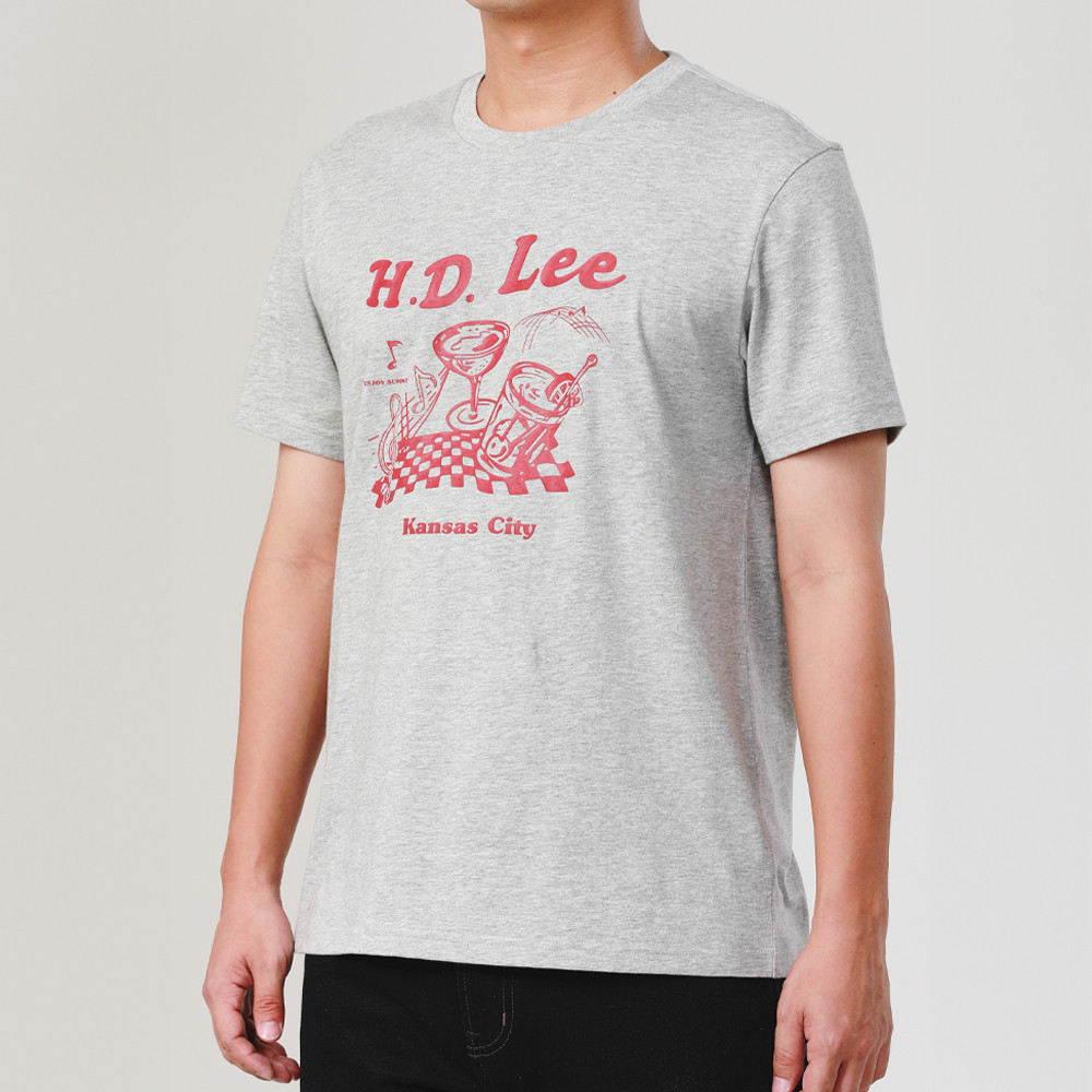 LEE เสื้อยืดแขนสั้นผู้ชาย Regular รุ่น LE S525MTSSF65 สีเทา - รูปที่ 2