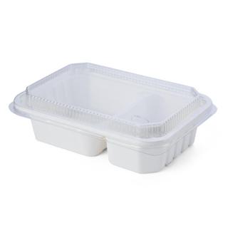 FEST กล่องไฮบริดเยื่อธรรมชาติ 2 ช่อง 600 มล. สีขาว แพ็ค 25 ใ…