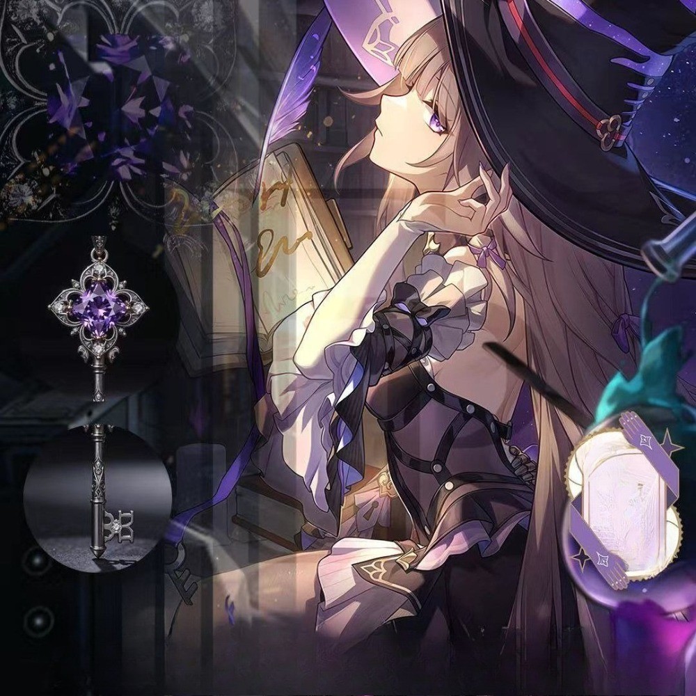 อะนิเมะเกม Honkai Star Rail สร้อยคอ Herta Key จี้โลหะฮาโลวีนแฟชั่น Man Woman คอสเพลย์อุปกรณ์เสริมของขวัญ